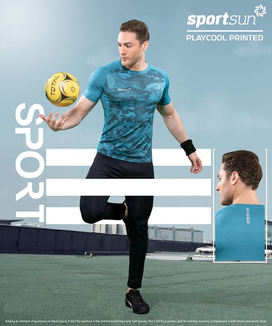 Sport Sun Printed Playcool Airforce T Shirt For Men's PPT 02