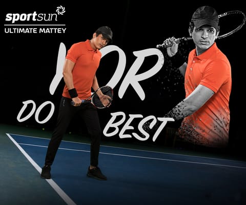 Sport Sun Self Design Mattey Polo T Shirt For Men's Orange UMP 01