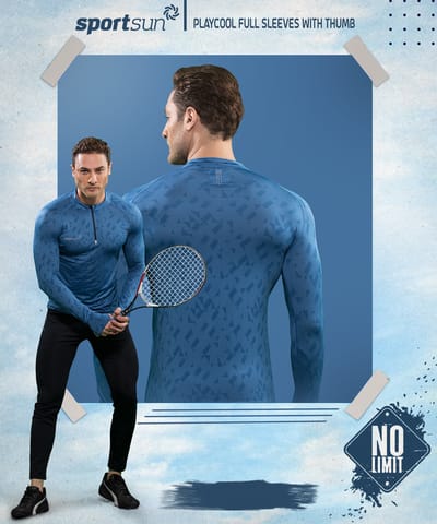 Sport Sun Full Sleeve Royal Blue T Shirt For Men's PPT 02