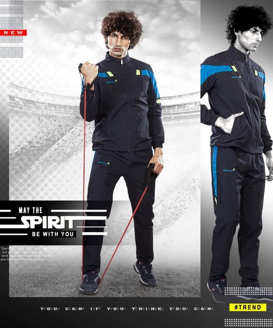 Sport Sun Navy Blue Micro Track Suit for Men 1187