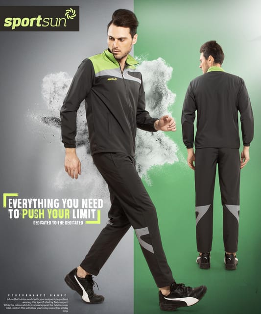 Sport Sun Grey Green Micro Track Suit for Men 1183