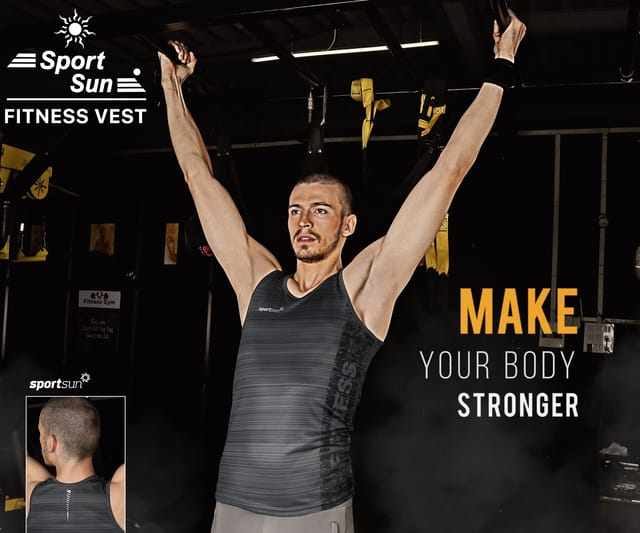 Sport Sun Fitness Vest For Men's Dark Grey