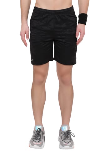 Sport Sun Printed Men Army Black Shorts AS 01
