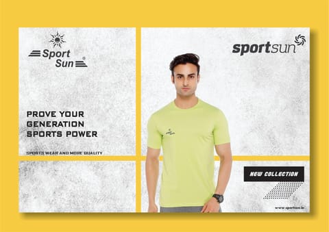 Sport Sun Self Design Men Parrot Green Round Neck Cotton T Shirt SS 01