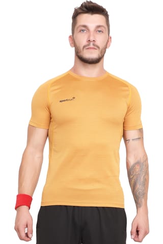 Sport Sun Solid Men Mustard Cool Run T Shirt CRT 01