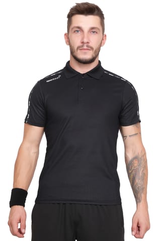 Sport Sun Solid Men Max Polo Black T Shirt TMP 02