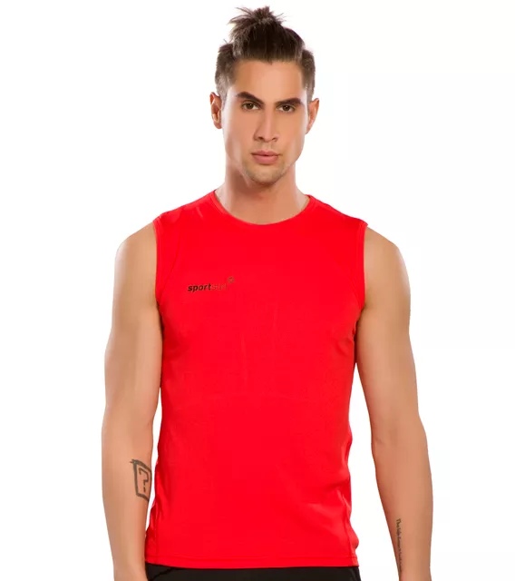 Red Sleeveless Men's T-shirt