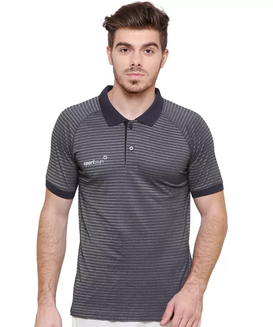 Sport Sun Dobby Jacquard Polo Grey Men's T-shirt