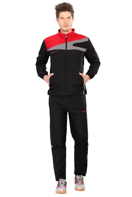 Sport Sun Black Red Micro Polyester Track Suit for Men 1183