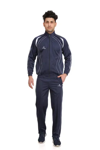 Sport Sun Solid Men Super Poly Navy Blue Track Suit