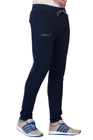 Sport Sun Self Design Navy Blue Classic Cotton Track Pant For Men's CLT 01
