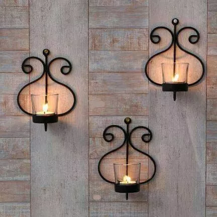 Decorative Iron Wall Sconce Candle Holder Art Tealight