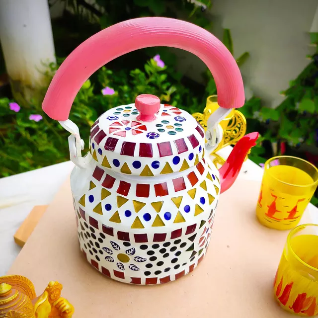 Handmade Muticolor Mosaic Work Decorative Tea Kettle From