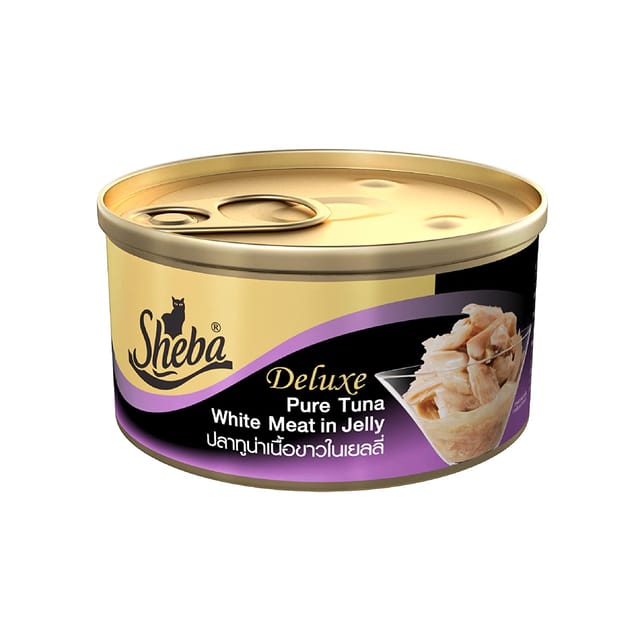 Sheba Premium Wet Cat Food Can - Pure Tuna White Meat in Jelly Flavor - 85 g X 4