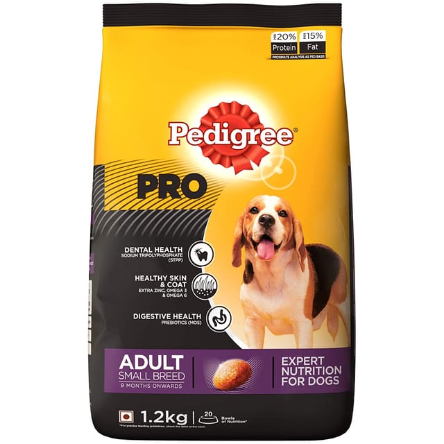 Pedigree PRO Adult Small Breed (9 Months Onwards) Dry Dog Food