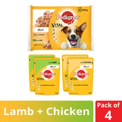 Pedigree Vital Protection Adult Lamb and Chicken in Jelly Combo Wet Dog Food - 100 g
