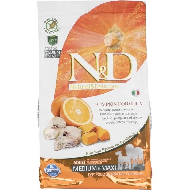Farmina N&D Grain Free Pumpkin Codfish & Orange Adult Medium & Maxi