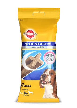 Pedigree Dentastix Medium Breed (10-25 kg) Oral Care For Adult Dogs (7 Sticks)