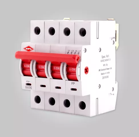 63 Ampere Four Pole Isolator Miniature Circuit Breaker 10 kA - Make HPL Techno