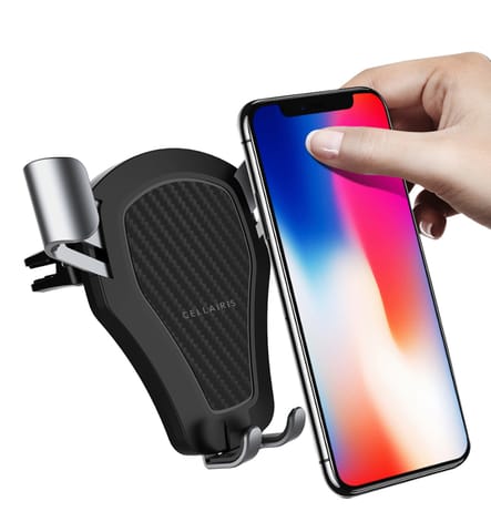 Gravity Car Phone Holder with Support - Black