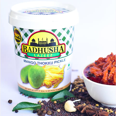 Badhusha Lazeez Pickles Mango Thokku (Grated Mango) Pickles with 50% Extra Free