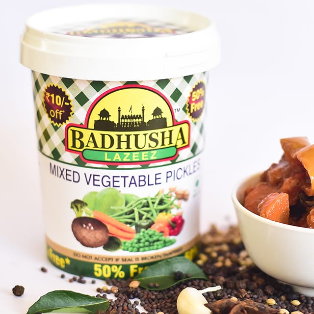 Badhusha Lazeez Pickles Mixed Vegetable Pickles with 50% Extra Free