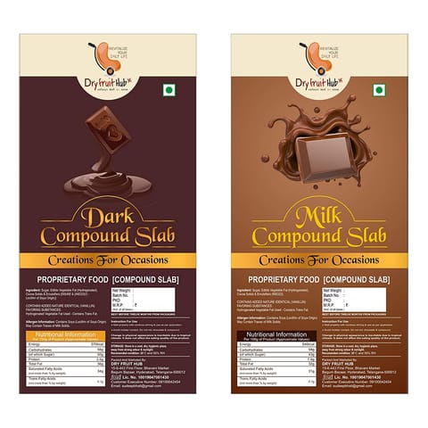 Dry Fruit Hub Dark & Milk Chocolate Compound Bar
