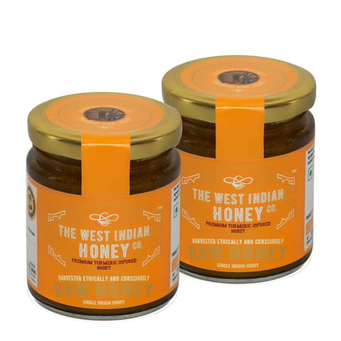 The West Indian Honey Raw Unprocessed Turmeric Infused Honey 250 gms (Pack of 2)