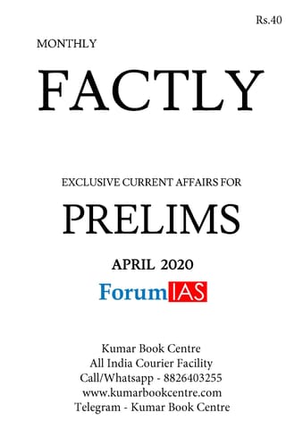 Forum IAS Factly/EPIC Monthly Current Affairs - April 2020 - [PRINTED]