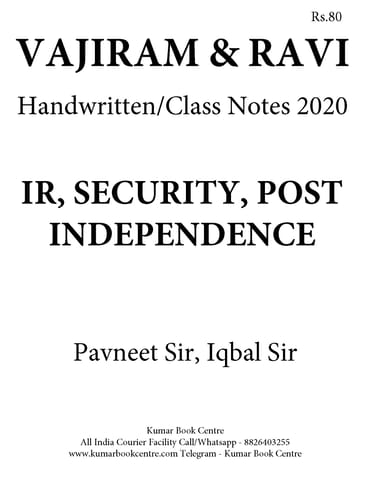 Vajiram & Ravi General Studies GS Handwritten/Class Notes 2020 - IR, Security, Post Independence