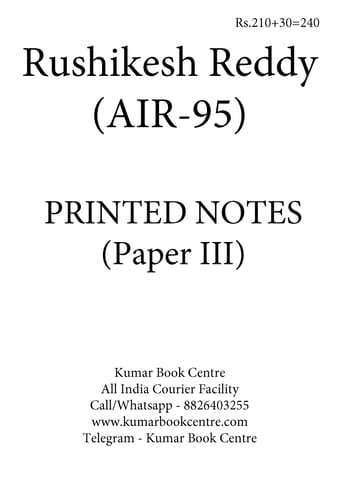 General Studies GS Printed Notes (Paper 3) - Rushikesh Reddy - [PRINTED]