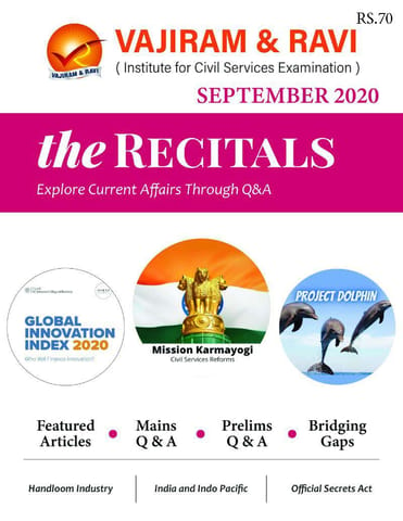Vajiram & Ravi Monthly Current Affairs - The Recitals - September 2020 - [PRINTED]