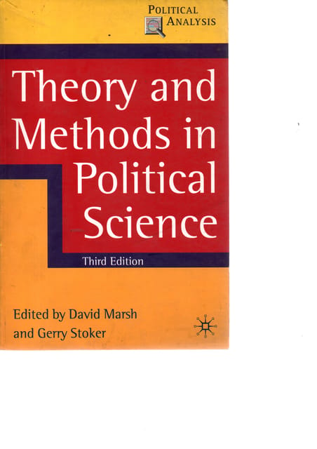 theory and methods in political science third edition by david marsh and gerry stoker