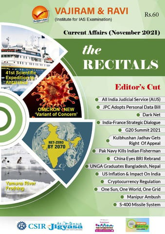 Vajiram & Ravi Monthly Current Affairs - The Recitals - November 2021 - [B/W PRINTOUT]