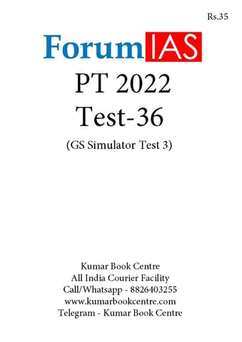 (Set) Forum IAS PT Test Series 2022 - Test 36 to 38 - [B/W PRINTOUT]