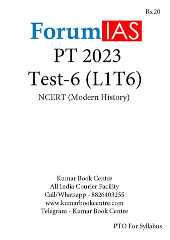 (Set) Forum IAS PT Test Series 2023 - Test 6 to 10 - [B/W PRINTOUT]