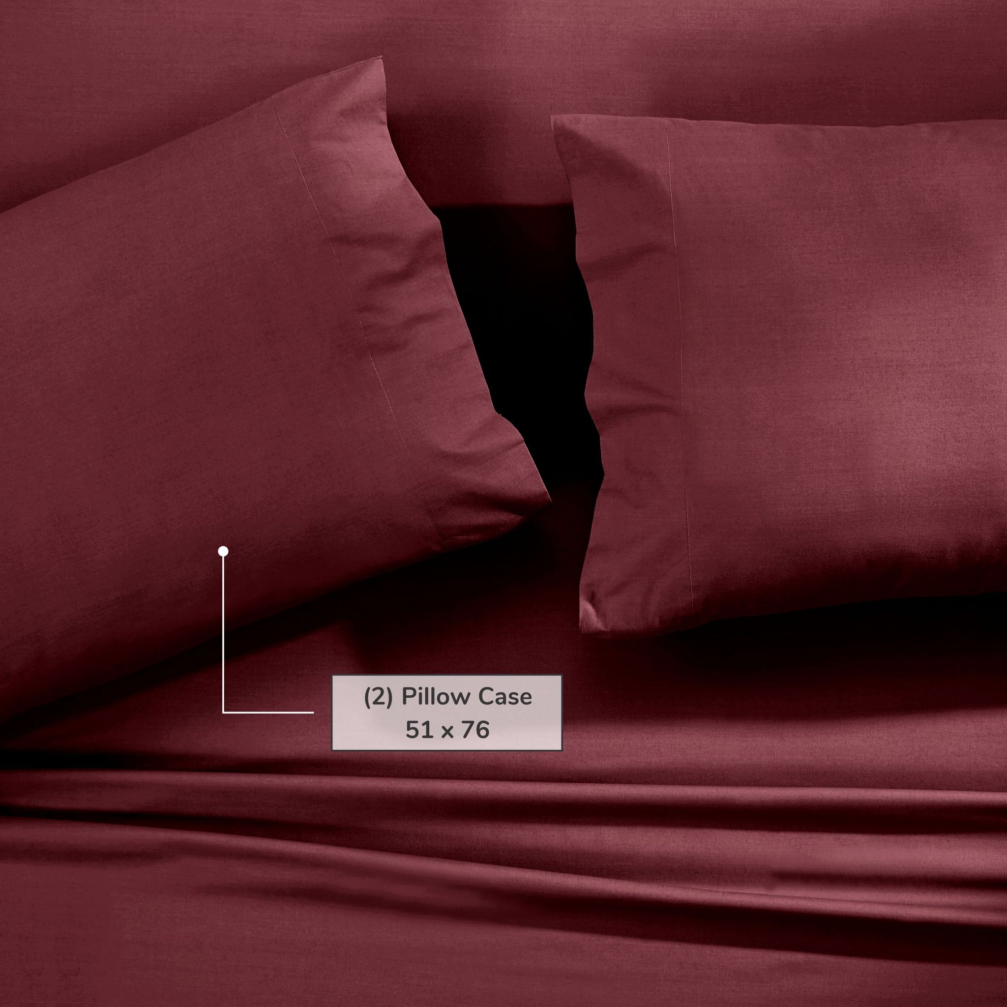 360° Elasticated Fitted Sheet Set 3-Piece King Red
