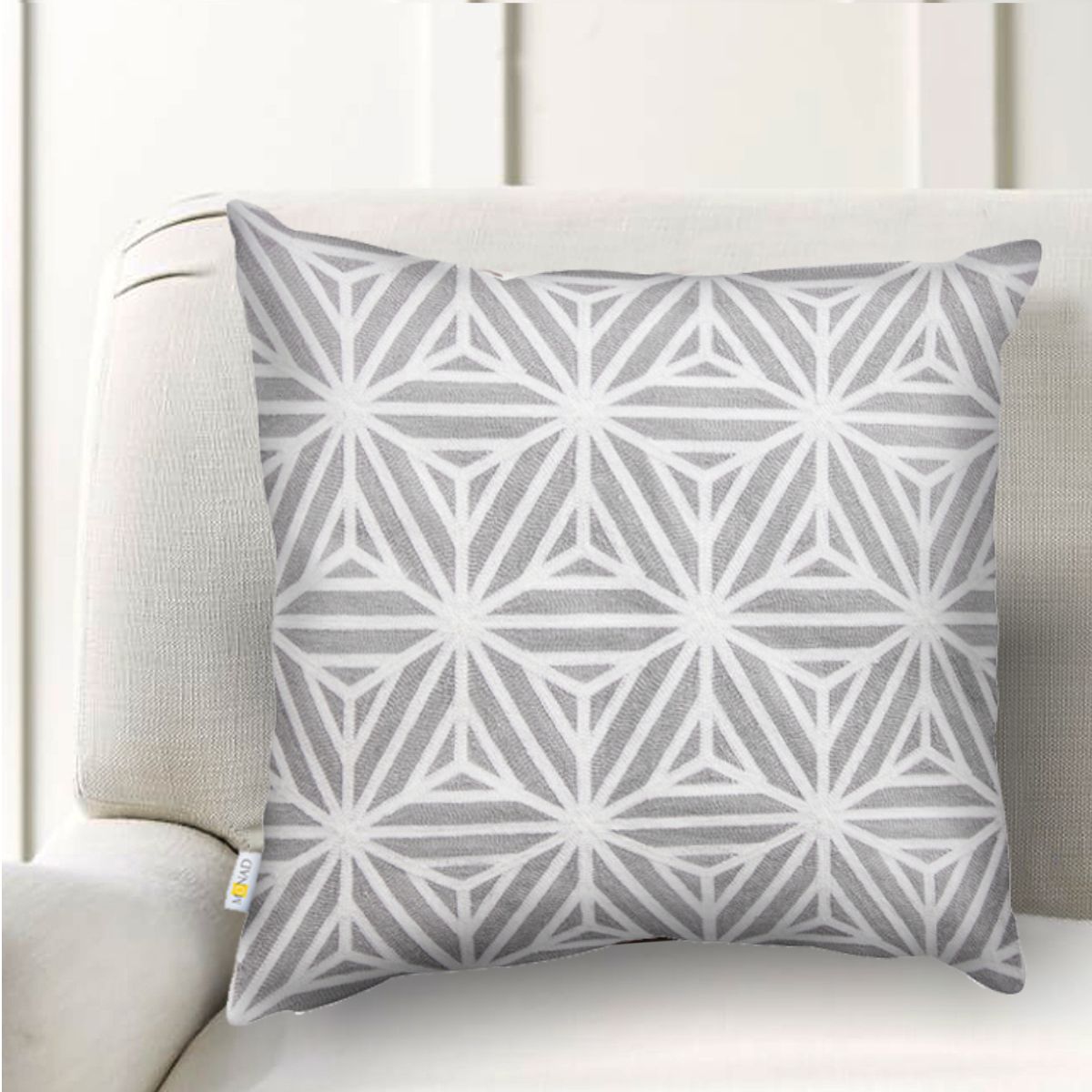 Grey Flexi Pattern Embroidered Cushion Cover