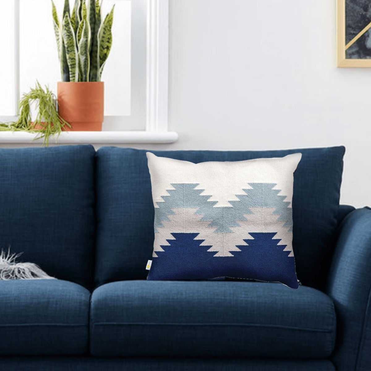 Aztec Pattern Embroidered Cushion Cover
