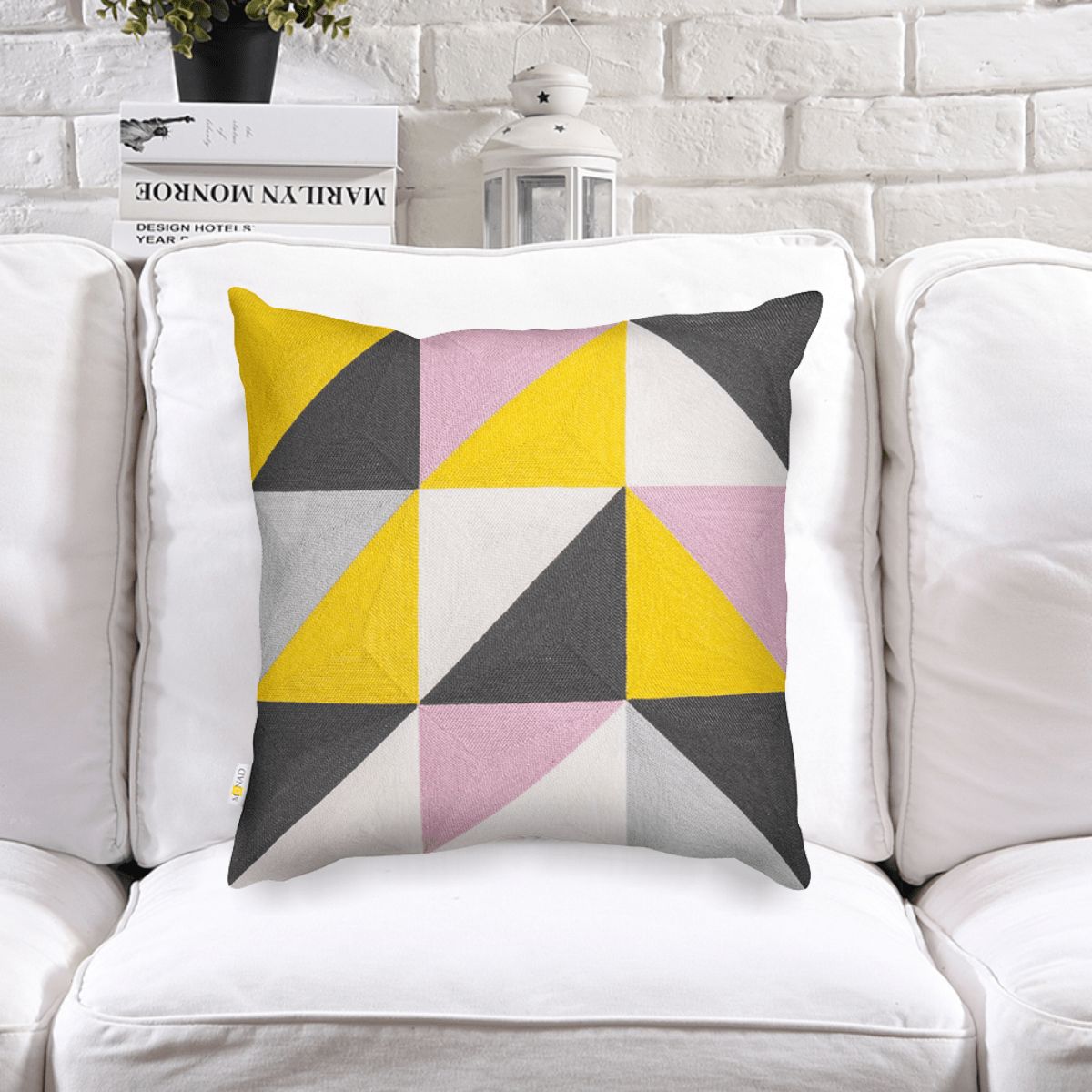 Modern Abstract Art Embroidered Cushion Cover