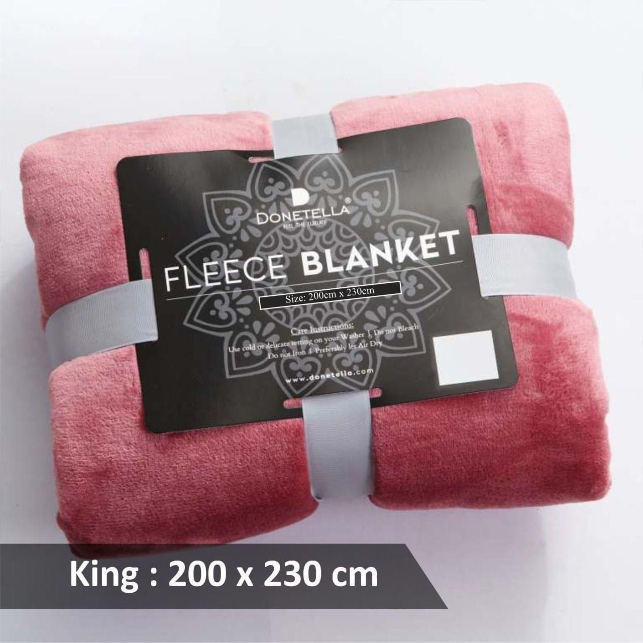 Soft Flannel Fleece Blanket King Dusty Rose