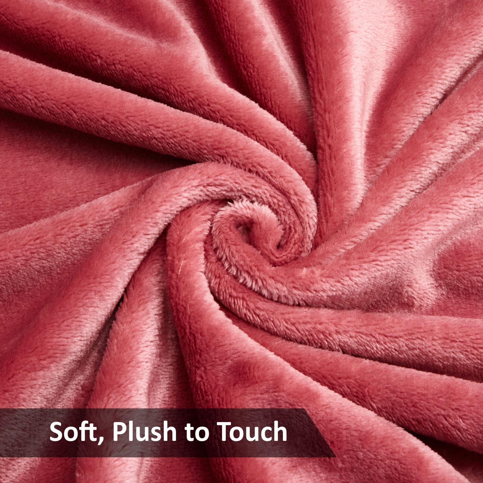 Soft Flannel Fleece Blanket King Dusty Rose