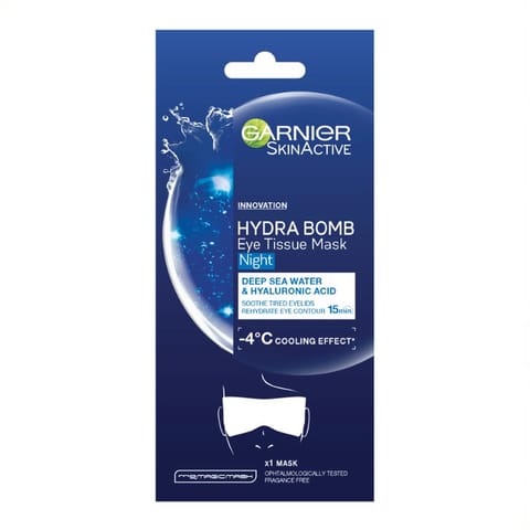 SkinActive Night Eye Tissue Mask With Deep Sea Water & Hyaluronic Acid for Tired Eyelids 6G