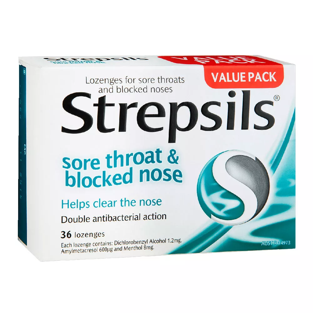 STREPSILIS Sore Throat And Blocked Nose Lozenges