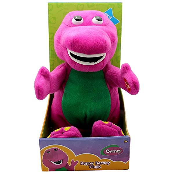 11" BARNEY W/SWINGING HEAD,  CLIPPING HANDS & SINGING SONG