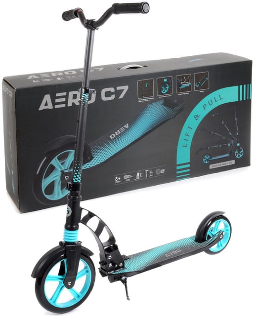 Aero two wheels kick scooter with 230mm front wheel, 180mm rear wheel and front suspension