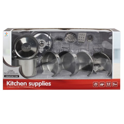 Stainless tableware set w/ strainer
