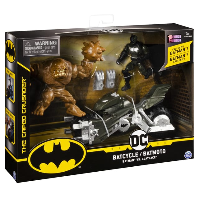 DC Batman Batcycle w/two 4" Figs