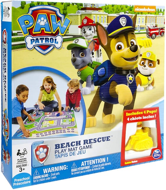 paw patrol beach rescue play mat game