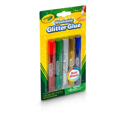 5 ct. Washable Glitter Glue, Bold Blazes